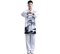 ZYFHYU Uniformes de Tai Chi for Hombre, Uniformes Artes Marciales Kungfu, Sudadera Tradicional + pantalón, Conjunto Traje meditación Wushu Seda, chándal para Ejercicios, Qi Gong, Kung Fu(XXL)