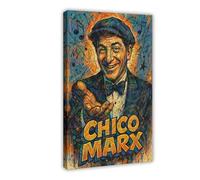 ZYGNBHL Lienzo decorativo para pared, diseño del actor de cine Chico_Marx, para decoración del hogar, escuela, oficina, marco de 40,6 x 61 cm