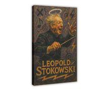 ZYGNBHL Póster artístico de conductor Leopold_Stokowski para decoración de pared, bar, restaurante, garaje, cafetería, marco de regalo, 20 x 30 pulgadas