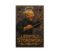 ZYGNBHL Póster artístico de conductor Leopold_Stokowski para decoración de pared, bar, restaurante, garaje, cafetería, regalo, sin marco, 12 x 18 pulgadas