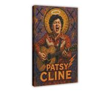 ZYGNBHL Póster artístico de la serie "Heaven Needs Country Music" de la cantante Patsy_Cline y arte de pared, marco moderno para decoración de dormitorio familiar, 12 x 18 pulgadas