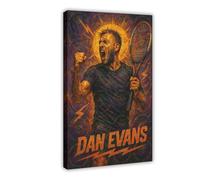 ZYGNBHL Póster artístico en lienzo y arte de pared con el famoso jugador de tenis Dan_Evans, marco moderno para decoración de dormitorio familiar, 30,5 x 45,7 cm