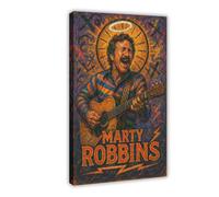 ZYGNBHL Póster artístico para decoración de pared con texto en inglés "Heaven Needs Country Music", cantante Marty_Robbins para decoración de pared, bar, restaurante, garaje, cafetería, marco de