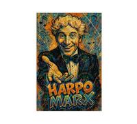 ZYGNBHL Póster de actor de película Harpo_Marx para pared, lienzo, decoración de dormitorio, oficina, cocina, regalo, sin marco, 40,6 x 61 cm