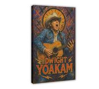 ZYGNBHL Póster de Dwight_Yoakam de la cantante de country en lienzo, decoración de dormitorio, oficina, cocina, marco de regalo, 16 x 24 pulgadas