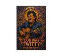 ZYGNBHL Póster de la serie "Heaven Needs Country Music" de Conway_Twitty para pared, lienzo decorativo para dormitorio, oficina, cocina, regalo, 40,6 x 61 cm