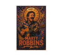 ZYGNBHL Póster de la serie "Heaven Needs Country Music" de Marty_Robbins para dormitorio, decoración de lienzo deportivo, paisaje, oficina, habitación, regalo, sin marco, 40,6 x 61 cm