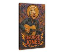ZYGNBHL Póster de la serie "Heaven Needs Country Music" George_Jones para estética de habitación, lienzo para pared y marco impreso, 61 x 91 cm