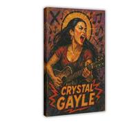 ZYGNBHL Póster de lienzo con diseño de cantante country Crystal_Gayle, arte de pared, dormitorio, oficina, habitación, marco de regalo, 12 x 18 pulgadas