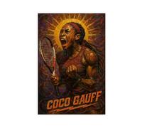ZYGNBHL Póster de lienzo con diseño de jugador de tenis famoso Coco_Gauff, arte de pared, dormitorio, oficina, habitación, regalo, sin marco, 40,6 x 61 cm