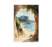 ZYGNBHL Póster de lienzo de Cathedral Bay, Nueva Zelanda, introducción de la ciudad, dormitorio, baño, oficina, decoración de habitación, sin marco, 30,5 x 45,7 cm