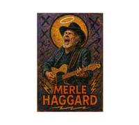 ZYGNBHL Póster de lienzo de la serie "Heaven Needs Country Music" de Merle_Haggard, arte para pared, dormitorio, oficina, habitación, regalo, sin marco, 20 x 30 pulgadas