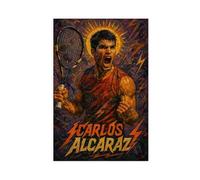 ZYGNBHL Póster del famoso jugador de tenis Carlos_Alcaraz para dormitorio, decoración de lienzo deportivo, paisaje, oficina, habitación, regalo, sin marco, 40,6 x 61 cm