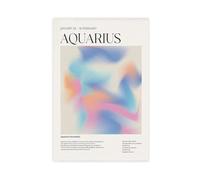ZYGNBHL Sobre la introducción de la personalidad de la fortuna de Acuario, doce constelaciones, lienzo, arte para pared, dormitorio, oficina, habitación, regalo, sin marco, 30,5 x 45,7 cm
