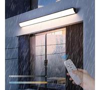 ZYGPH Aplique de Pared para Exterior con Control Remoto, Luces de Pared para Interior, LED Regulables, Largo, IP65, Resistente al Agua, Moderno, para Garaje, Porche, jardín y balcón (100 cm)