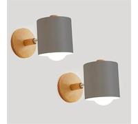 ZYGPH Apliques de Pared Ajustables para Interior de 2 Piezas: Apliques de Madera y Metal, Elegantes focos para mesita de Noche, Oficina y Sala de Estar, Color Gris (Verde, 1 Pieza)