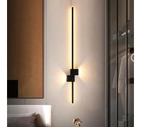 ZYGPH Lámpara de Pared LED Lineal Moderna, Tira Larga Negra de Aluminio y Hierro, 3 Colores, para tocador, Dormitorio, mesita de Noche, Pasillo, Cocina, Sala de Estar.