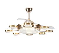ZYGPH Ventilador de Techo de Lujo con luz LED Regulable y Control Remoto, Reversible, 6 velocidades, 3 temperaturas de Color, Motor silencioso de Cobre Puro (106 cm, Oro Rosa).