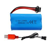 ZYGY 1PCS 7.4V 1200Mah Batería de Carga del Enchufe SM - 4P con Cable de Carga USB para EC08 RC Toy Car/Todoterreno/Racing/Remote Ship