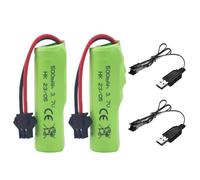 ZYGY 2PCS 3.7V 500mAh Li-Ion Enchufe SM - 2P de batería con Cargador USB para DE35 DE38 DE40 DE50 DE55 TB202 TM141 Vehículo acrobático de Control Remoto de Doble Cara camión RC vehículo
