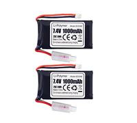ZYGY 2PCS 7.4V 1000mAh Batería PH2.0 Plug de Litio para SCX24 RC Car RC Truck 1:24 Scale SCX24 RC Electric Climbing Car Batería de Repuesto