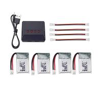 ZYGY 4PCS 3.7V 220mah Batería de Litio con 4en1 Cargador de Equilibrio para E010 E010C E011 E011C E013 GoolRC T36 NINHUI NH010 F36 H36 HS210 SANROCK GD65A ATOYX AT-66 Quadcopter Accesorios RC Drone