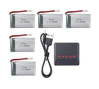 ZYGY 5PCS 3.7V 600mah lipo batería con 5 en 1 Cargador para MJX X708 X708W X709 UDI U45 U45W U42 U42W SYMA X5C X5SW X5SC S5 S5C S5W E32HW SS40 FQ36 T32 T5W H42 CW4