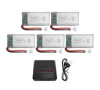 ZYGY 5x3.7V 380mAh 25C Batería Lipo y Cargador 5 en 1 para Hubsan X4 H107 H107C H107L RC Quadcopter Syma X11 X11C HS170 HS170C F180C HS170G TOZO Q2020 E016H E016F FX801 V911S A120 XK A150 V966 Drone