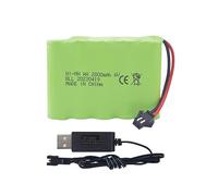 ZYGY Batería recargable AA de 6.0 V 2800 mAh con enchufe SM-2P con cable de carga USB para TB141 TB142 DE37 RC Toy Car Battery Excavadora Car Truck Construction Vehicle Battery