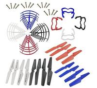 ZYGY Hélices & Hélices Protector & Tren de Aterrizaje & Tornillos de Montaje para Syma X5 X5C X5C-1 Mar11 RC Drone(4 Colores)
