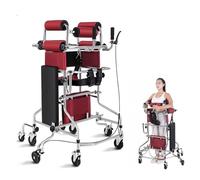 ZYHAOYAN Andador para Adultos con Ruedas y Asiento, Andador Bipedestador para Rehabilitación de Hemiplejia, Altura Ajustable, para Personas con Discapacidad, Adultos con Accidente Cerebrovascular
