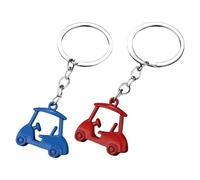 ZYHARUKO 2 llaveros colgantes de aleación de zinc para carrito de golf, llavero temático deportivo, para entusiastas del torneo, souvenirs, Rojo Y Azul, Talla única
