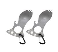 ZYHARUKO 3Cr13 - Cuchara multiherramienta de acero inoxidable, tenedor, utensilios de camping, perfectos para supervivencias en el desierto, fácil montaje, portátil, con abrebotellas