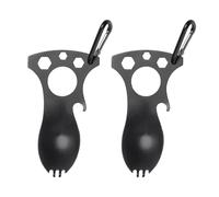 ZYHARUKO 3Cr13 - Cuchara multiherramienta de acero inoxidable, tenedor, utensilios de camping, perfectos para supervivencias en el desierto, fácil montaje, portátil, con abrebotellas