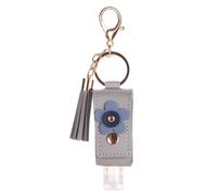 ZYHARUKO Botellas vacías de jabón de manos recargables, contenedor de cosméticos, llavero para artículos de tocador, champú, botellas líquidas, llavero con botella recargable, gris claro