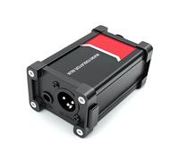 ZYHARUKO Caja aislante de sonido TRSs de doble canal XLRs de 6,35 mm con conectores de placa dorada, sistemas de reducción de ruido, aleaciones de aluminio, caja de aislamiento de sonido