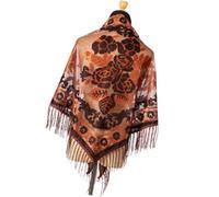 ZYHARUKO Chal multifuncional para mujer, con borlas largas, para el cuello, para bodas, fiestas de noche, chal, chal, regalo, bufanda larga con flecos, café, Talla única