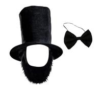 ZYHARUKO Conjunto de corbata, sombrero y corbata para el Día del Presidente, accesorios de disfraz de Abrahams Lincolns para Halloween, cosplay, disfraz del día de los presidentes