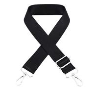 ZYHARUKO Correa de hombro ancha de lona de repuesto de color sólido, bolsa ajustable para cruzar, ajustable, color sólido, cinturón de lona para hombro ancho, Black, Bright silver buckle