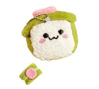 ZYHARUKO Elegante bolsa de peluche de sushi, tamaño de bolsillo, llavero de coche, llavero para entusiastas culinarios, llavero de felpa, Verde militar