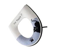 ZYHARUKO Funda de asiento de inodoro de franela gruesa con diseño de gatos de invierno, accesorio de baño, fácil instalación, protector de patrón de gatos