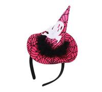 ZYHARUKO Gorras de bruja de telaraña para adultos, sombrero de mago de Halloween, aro para el pelo, fiesta, sombrero de cloche, juego de rol, accesorios de disfraz