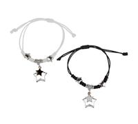 ZYHARUKO Juego de 2 pulseras de moda para él y para ella, pulseras tejidas a mano, pulseras para parejas, accesorios, talla única, como se describe