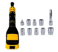 ZYHARUKO Juego de llaves de trinquete eléctricas inalámbricas, 40 400 rpm, llave de trinquete inalámbrica de 3/8 pulgadas, 7 enchufes de 1/4 pulgadas, adaptador de velocidad variable, herramienta de