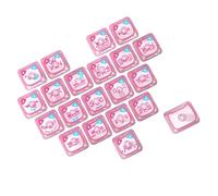 ZYHARUKO MAO Profile Cats & Heart - Juego de 21 teclas transparentes para teclados mecánicos, materiales de policarbonato que brillan a través del diseño que brilla en la oscuridad, teclas de corazón