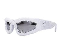 ZYHARUKO Punk Styles - Gafas de sol de escudo grande con picos de metal, remaches de moda, gafas de sol para moda y cosplay, con picos de metal, Mercur con marco plateado