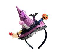 ZYHARUKO Sombrero de bruja de tela amigable para la cabeza, accesorio cómodo para cosplay y fiestas temáticas, Halloween, juego de rol, accesorio para el cabello