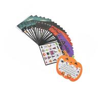 ZYHARUKO Tarjetas de juego de bingo temáticas de Halloween para grupos grandes, materiales de papel, 24 piezas, accesorios de bingo de Halloween