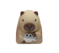 ZYHARUKO Teclas artísticas de resina con tapas de diseño de animales adorables para teclados mecánicos con degradados vibrantes, teclas de resina Capybara