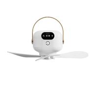 ZYHARUKO Ventilador colgante remoto y recargable, 3 velocidades, funciona con luz LED, para tienda de campaña al aire libre, recargable, con control